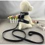 Newtensina 2pcs Bow Ties Bling Cute Dog Harness with Lead for Dog