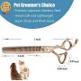 PURPLEBIRD Straight Dog Grooming Scissors Pet Cutting, Thinning Texturizing Shears Professional Safety Blunt Tip Trimming Shearing for Dogs Cats Japanese Stainless Steel 7 Inch, 7.5 Inch Bronze