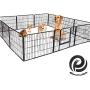 QRDA Pet Fence Folding Metal Playpen 12-Panel Exercise Outdoor Playpen 32''×24'' H