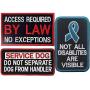ODSP Service Dog Do Not Separate Dog from Handler, Not All Disabilities are Visible, by Law Embroidered Fastener Hook and Loop Backing Patches for Vests/Harnesses