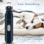 TeaiEei Dog Nail Grinder, Professional Rechargeable Dog Nail Trimmer Clipper, Quiet 2-Speed Electric Pet Nail File Clip, Painless Paws Grooming & Smoothing, for Small Medium Large Dogs & Cats