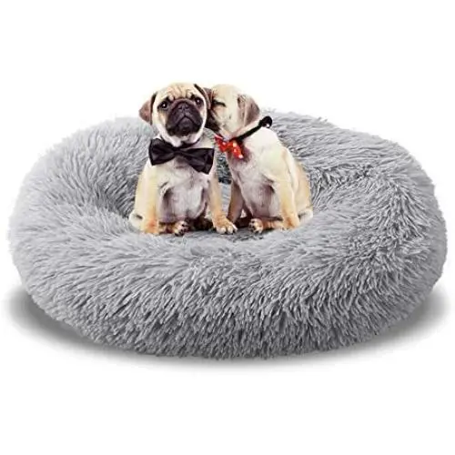 Hopeseily Dog Round Beds Comfortable Donut Dog Bed for Large Medium Dogs, Anti-Slip, Waterproof Base, Machine Washable, Faux Fur Cushion Bed Hopeseily Dog Round Beds Comfortable Donut Dog Bed for Large Medium Dogs, Anti-Slip, Waterproof Base, Machine Washable, Faux Fur Cushion Bed