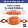 Pets First NCAA Miami Hurricanes Football Dog Toy, Tough Quality Nylon Materials, Strong Pull Ropes, Inner Squeaker, Collegiate Team Color