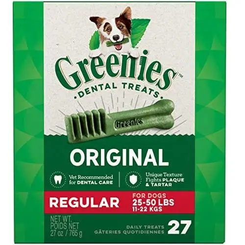 Greenies Original Regular Natural Dental Dog Treats (25 - 50 Lb Dogs) Greenies Original Regular Natural Dental Dog Treats (25 - 50 Lb Dogs)