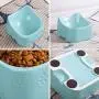 Jemirry Raised Cat Bowls Ceramic Cat Dish Bulldog Food Bowl for Cat Small Pup Dog Pet, Anti-Vomit cat Bowl