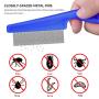 BENSEAO Flea Comb for Cats Dog Comb Lice Comb Metal Teeth Durable Tear Stain Dog Combs Remove Float Hair Combing Tangled Hair Dandruff Pet Comb Grooming Set 3 Pieces Add Storage Pouch (Blue)