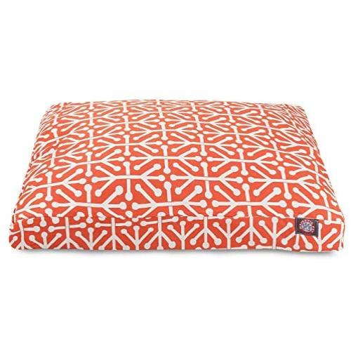 Orange Aruba Large Rectangle Indoor Outdoor Pet Dog Bed With Removable Washable Cover By Majestic Pet Products