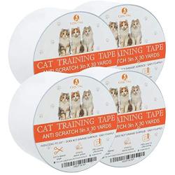 KOOLTAIL Cat Scratch Deterrent Tape 2 Rolls 3 inches x 30 Yards,Non Scratch Scouring Pads for Cats Training Anti-Scratch Pad for Furniture