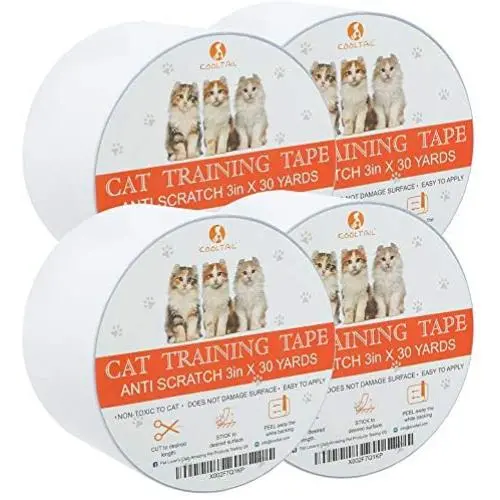 KOOLTAIL Cat Scratch Deterrent Tape 2 Rolls 3 inches x 30 Yards,Non Scratch Scouring Pads for Cats Training Anti-Scratch Pad for Furniture KOOLTAIL Cat Scratch Deterrent Tape 2 Rolls 3 inches x 30 Yards,Non Scratch Scouring Pads for Cats Training Anti-Scratch Pad for Furniture