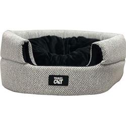 Travel Cat: The Meowbile Home - Premium Convertible Travel Cat Bed and Cave - 25 x 18 x 17 inches - Soft Gray - Durable Padded Construction - Comfortable and Cozy - Collapsible and Easy to Clean