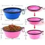HaoDeng Collapsible Dog Bowl, 2 Pack (Pink+Blue) Collapsible Dog Water Bowls for Cats Dogs, Portable Pet Feeding Watering Dish for Walking Parking Traveling with 2 Metal Carabiners HaoDeng Collapsible Dog Bowl, 2 Pack (Pink+Blue) Collapsible Dog Water Bowls for Cats Dogs, Portable Pet Feeding Watering Dish for Walking Parking Traveling with 2 Metal Carabiners