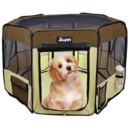 JESPET Pet Dog Playpens 36'', 45'' & 61'' Portable Soft Dog Exercise Pen Kennel with Carry Bag for Puppy Cats Kittens Rabbits, Indoor/Outdoor Use