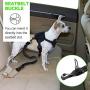LUPAPA 3-in-1 Dog Seat Belt for Vehicle Car (2-Pack), Adjustable Length Pet Safety Belt, Heavy Duty Double Buckle Elastic Buffered Reflective Nylon for Travel and Life Daily Use
