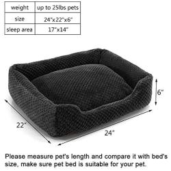 Hollypet Pet Bed, Self-Warming Bed for Cat and Small Medium-Sized Dog Puppy Rectangle Plush Sofa, Dark Gray