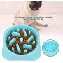 Fdit Slow Dog Food Bowl Dish Anti Choking Slow Eating Water Food Feeder Container Eating Plate(Blue)