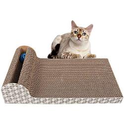 Old Tjikko Cat Scratch Pad,Scratcher with Catnip,Scratching Posts,Cat Toy Scratch Board Lounge with Bell-Ball