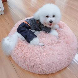 WonderKathy Modern Soft Plush Round Pet Bed for Cats or Small Dogs, Mini Medium Sized Dog Cat Bed Self Warming Autumn Winter Indoor Snooze Sleeping Cozy Kitty Teddy Kennel