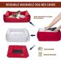 Dono Durable Dog Bed Washable- Soft Warm Plush Dog Cat Cushion Removable Washable Cover Both Sides Dog Mat for All Season with Non-Slip Bottom for Medium Dogs/Large
