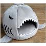 TICKOS Shark Bed for Small Cat Dog Cave Bed Removable Cushion,Waterproof Bottom Pet House (Large)