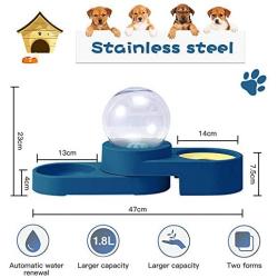 Lucky-M Double Cat Bowls,Dog Bowls and Cat Food Bowls with Pets Automatic Water Dispenser for Small Dogs and Cats