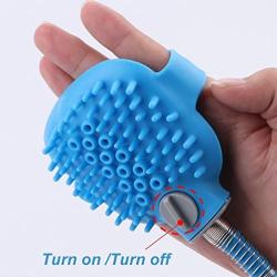 Skoye Pet Bathing Tool, Dog Shower Sprayer Shampoo Washer with Massage Brush, 7.5 Foot Hose and 2 Adapters for Indoor Outdoor Use, Dogs Cat Horse Grooming
