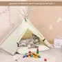 Tangkula Pet Teepee, Pent Tent w/Thick & Anti-Slip Cushion, Portable Pet House w/Stable Structure for Puppy Cat Rabbit, Washable Indoor Outdoor Pet Sleep Bed Luxury Cozy Cave Tangkula Pet Teepee, Pent Tent w/Thick & Anti-Slip Cushion, Portable Pet House w/Stable Structure for Puppy Cat Rabbit, Washable Indoor Outdoor Pet Sleep Bed Luxury Cozy Cave