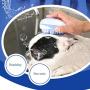 Povinmos Pet Scrubber Shampoo Dispenser Pet Dog Cat Bath & Massage Brush, Silicone Brush Bristle Pet Cleaning Device Wahser Bathing Comb Tool, Blue