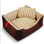 DFVV Pet Bed Pet Bed in Stripe, Dog&Cats Mat Comfortable and Soft, Solid Durable, Improve Love Pet Sleep, Pet Waterloo (Color : Brown, Size : S(45×35×17cm))