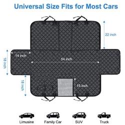 Dog Car Seat Cover for Back Seat, HIPPIH Dog Seat Covers for Cars Back Seat, Waterproof & Nonslip Pet Car Seat Covers Backseat with Mesh Window, Dog Hammock for Car Backseat with Storage Pocket