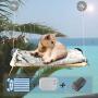 RUN HELIX Cat Window Perch with Plush mat, Cat Hammock for Indoor Large Cats, Cat Beds with 4 Sturdy Suction Cups, cat Shelves Providing All-Around 360° Sunbathe Hold 30lb-50lb (Beige Premium Set)