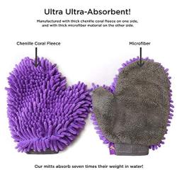 Hertzko 2 Pack Pet Drying Towel Mitt Ultra Absorbent - Great for Drying Dog or Cat Fur After Bath