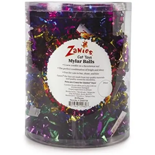 Zanies Mylar Balls Cat Toys, 35-Piece Canisters Zanies Mylar Balls Cat Toys, 35-Piece Canisters