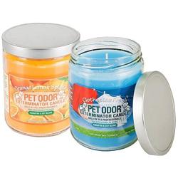 Pet Odor Specialty Pet Products Exterminator, 13 Ounce Orange Lemon Splash Jar Candle and 13 Ounce Clothesline Fresh Jar Candle