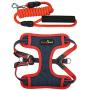 DYAprWu Denim Adjustable Dog Vest Harness & Leash Set Jean Step-in Harness Leash Set for Small Medium Puppies and Cats