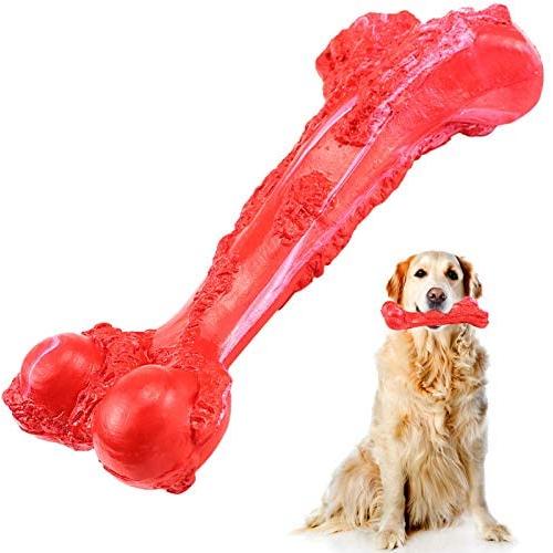 Dog Chew Toys for Aggressive Chewers Large Breed Tough Toothbrush Bone for Medium Large Dogs Indestructible Rubber Tug Sticks for Puppy Teeth Cleaning Dental Oral Care Puzzle Toys for Dog Gifts (S)