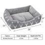 Hollypet Printed Flannel Rectangle Plush Dog Cat Bed Self-Warming Pet Bed, Gray Antlers