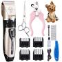 RUIJIA Dog Clippers,Dog Grooming Kit USB Rechargeable Pet Clippers,Professional Dog Trimmer Electric Hair Clippers for Thick Coats Dogs Cats Pets
