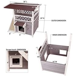 Petsfit Outdoor Cat House with Escape Door and Scratching Pad