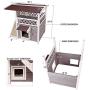 Petsfit Outdoor Cat House with Escape Door and Scratching Pad