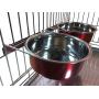Ellie-Bo Pair of Dog Bowls for Crates/Cages or Pens, Large, 2.0 Litre, Red