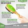 Dog Bathing Brush, Dog Shampoo Brush for Massage Dog Scrubber Cat Brushes for Grooming with Pin & Bristle, Natural Bamboo