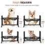Lewondr Raised Pet Bowls for Dogs and Cats 4 Adjustable Height Stainless Steel Food and Water Bowls Pet Dish with Double Bowls Detachable Elevated Feeder Dishwasher Safe - Black