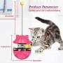 WLHOPE Cat Tumbler Toy Ball Tumbler Funny Cat Toy Interactive with Puzzle Chasing Playing Eating Slow Food Feeder Suitable for Various Cat Entertainment Activities (Magenta)