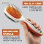 Wahl Premium Pet Double Sided Medium Pin Bristle Brush, Ergonomic Brush with Ergonomic Rubber Grips for Comfortable Brushing and Finishing Coats of Dogs and Cats – Model 858413