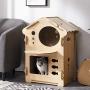 ACRO Wood Cat House cat Hiding Place Kitty Condo Cat Shelter for Indoor Equipped with Matching cat House pad