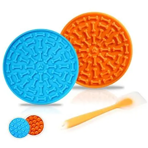 GAPZER Dog Lick Pad, Pet Slow Feeders for Anxiety Relief & Boredom Buster, IQ Treat Mats for Dogs and Cats, Pet Training Licking Mat for Food, Treat, Yogurt GAPZER Dog Lick Pad, Pet Slow Feeders for Anxiety Relief & Boredom Buster, IQ Treat Mats for Dogs and Cats, Pet Training Licking Mat for Food, Treat, Yogurt
