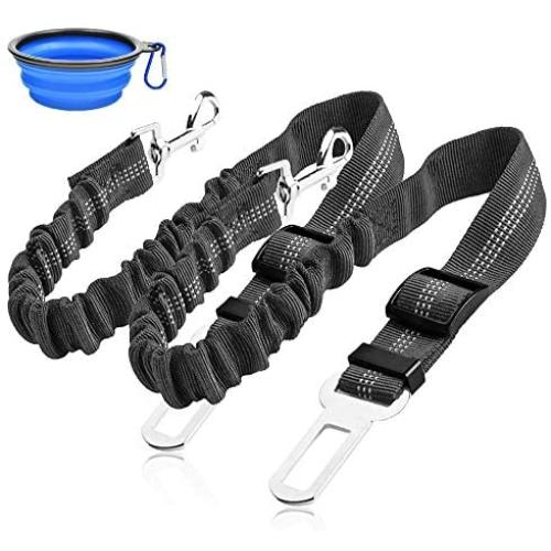 catadog Dog Seat Belt, Upgraded 2 Packs Retractable Dog Car Seat Belts Adjustable Heavy Duty & Elastic & Durable Dog Cat Car Harness with Elastic Bungee Buffer for Travel Shock Attenuation catadog Dog Seat Belt, Upgraded 2 Packs Retractable Dog Car Seat Belts Adjustable Heavy Duty & Elastic & Durable Dog Cat Car Harness with Elastic Bungee Buffer for Travel Shock Attenuation