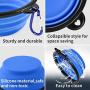 Superma Collapsible Dog Bowl 2 Pack Silicone Foldable Small Travel Dog Water Bowl 350ml for Dogs and Cats Pets, 12OZ, Black&Blue