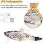 Senneny Electric Moving Fish Cat Toy, Realistic Plush Simulation Electric Wagging Fish Catnip Kicker Toys, Funny Interactive Pets Pillow Chew Bite Kick Supplies for Cat Kitten Kitty