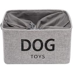 Geyecete Canvas Dog Treats Basket with a Drawstring Keep Away from dust -Foldable Dog Food Basket Basket for Dogs Treats Storage